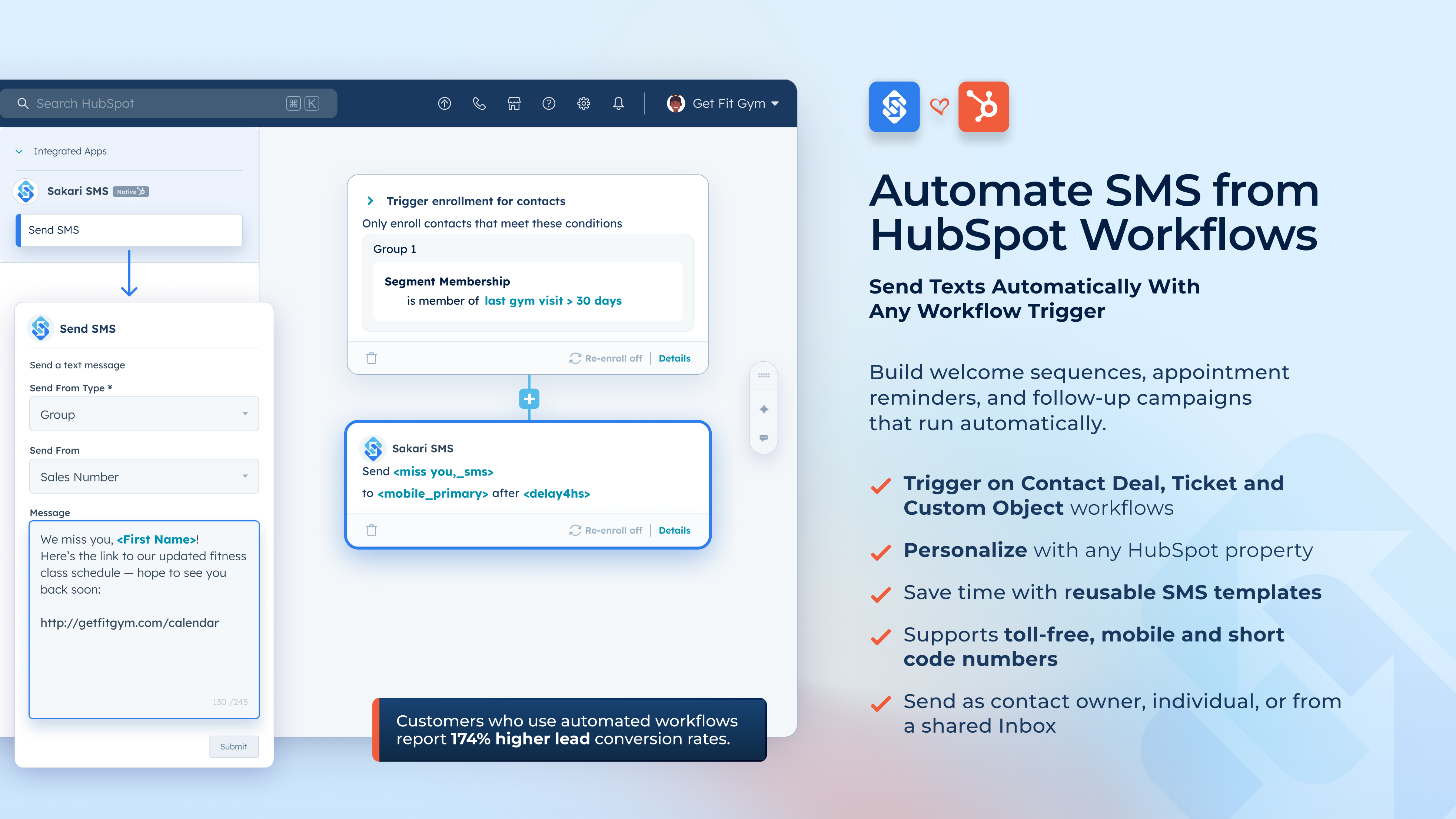 Automate SMS from HubSpot Workflows